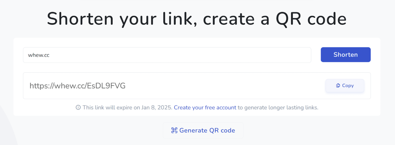 whew.cc QR Generator