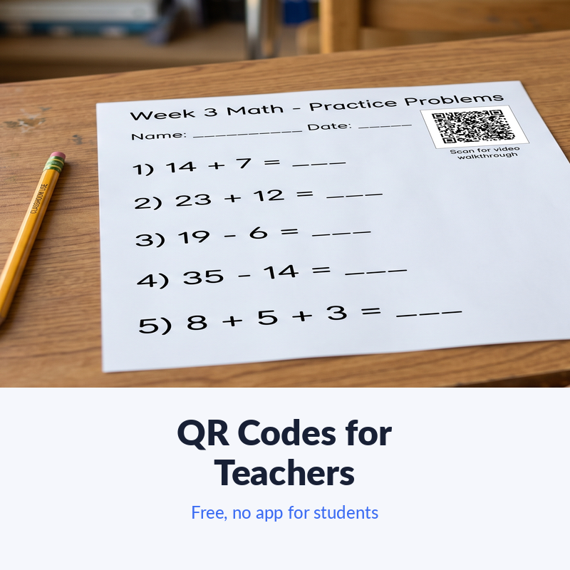 QR Codes for Teachers thumbnail with worksheet QR