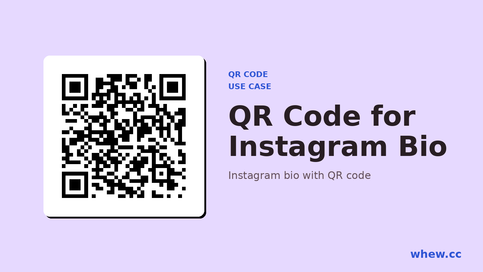 Instagram bio with QR code