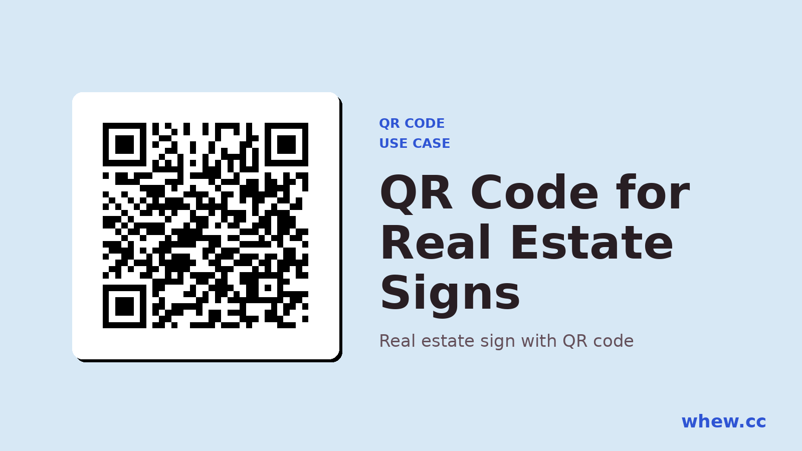 Real estate sign with QR code