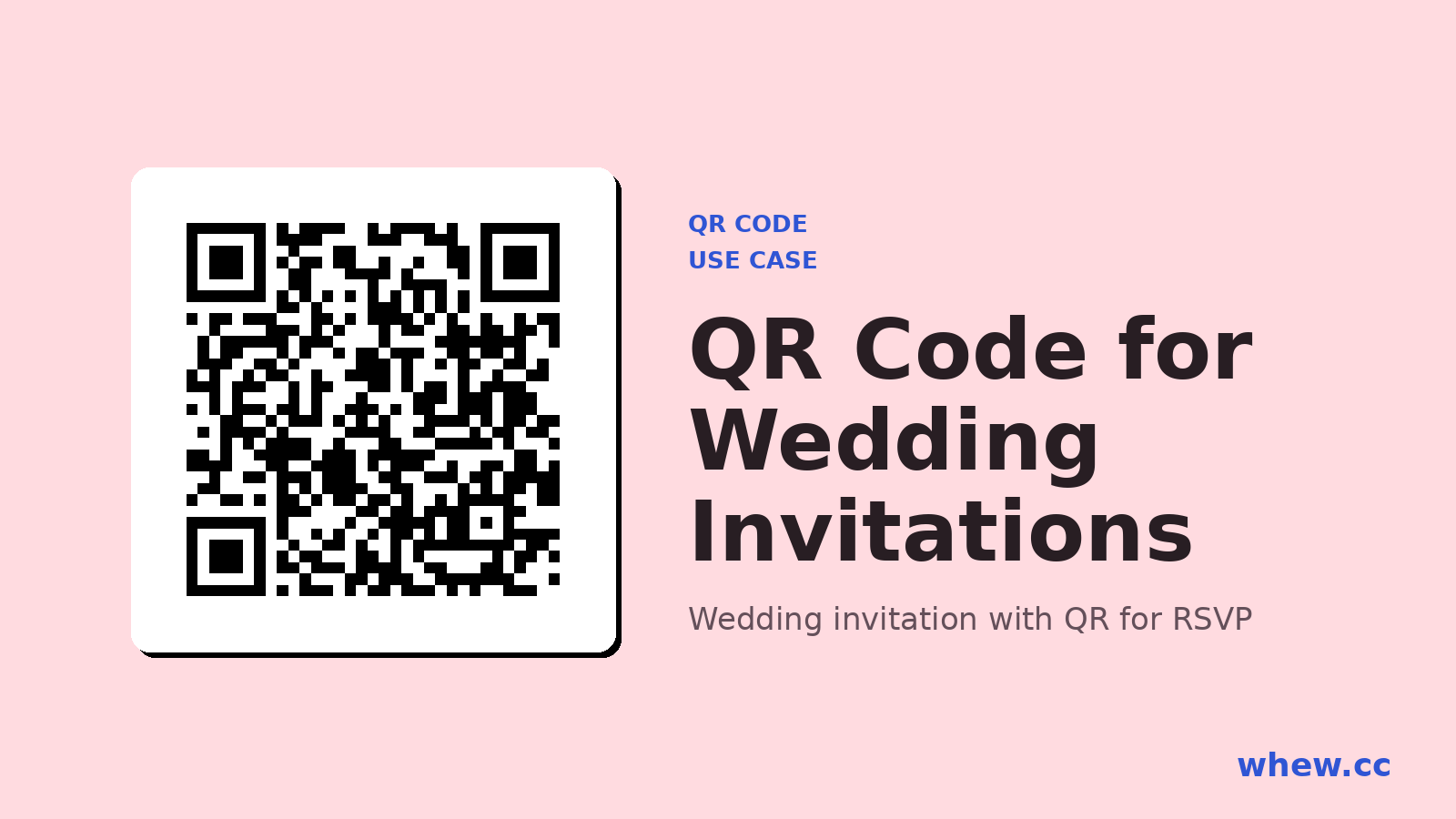 Wedding invitation with QR for RSVP